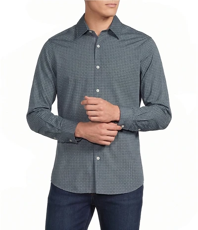 Cremieux Premium Denim Geometric Long Sleeve Woven Shirt