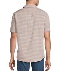 Cremieux Premium Denim Geometric Print Short Sleeve Button Front Woven Shirt