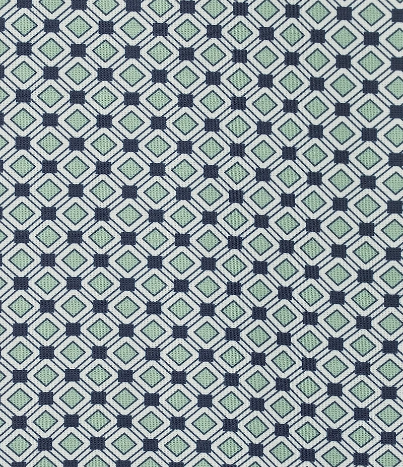 Cremieux Premium Denim Geometric Print Short Sleeve Coat Front Knit Shirt