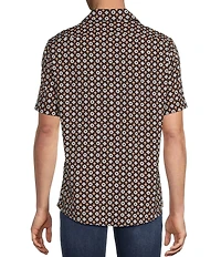 Cremieux Premium Denim Geometric Print Short Sleeve Woven Shirt