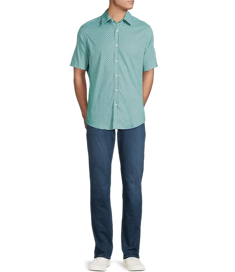 Cremieux Premium Denim Geometric Short Sleeve Woven Shirt