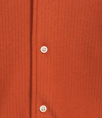 Cremieux Premium Denim Herringbone Short Sleeve Coat Front Knit Shirt