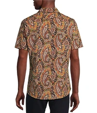 Cremieux Premium Denim Large Print Paisley Stretch Short Sleeve Woven Shirt