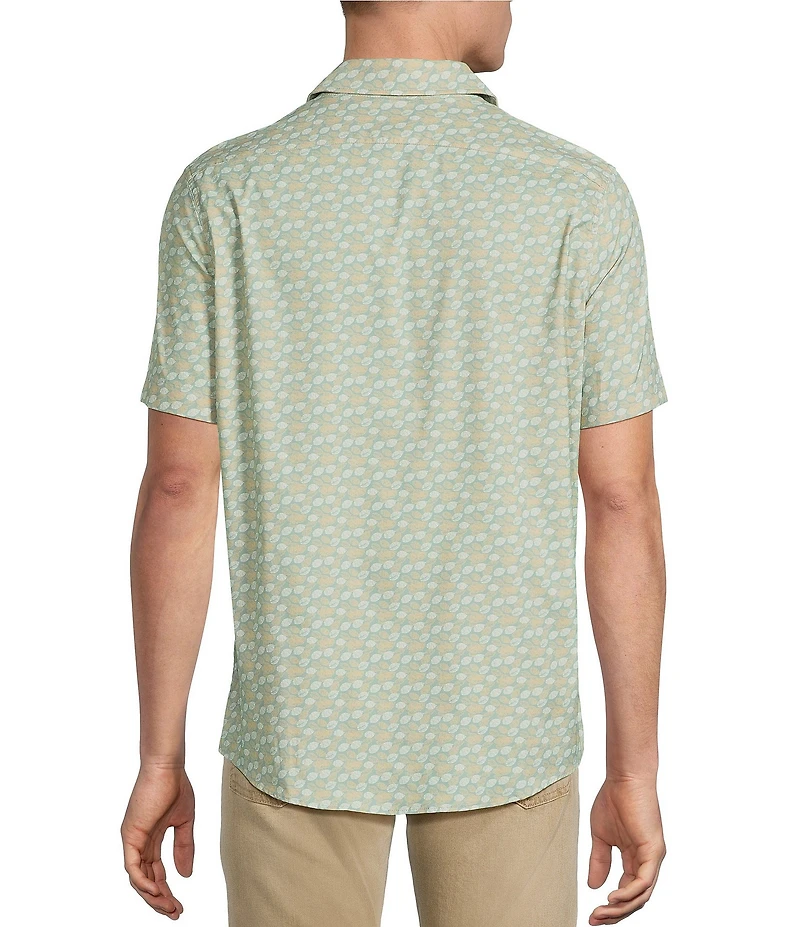 Cremieux Premium Denim Leaf Print Short Sleeve Woven Shirt