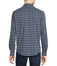 Cremieux Premium Denim Medallion Geometric Long Sleeve Woven Shirt