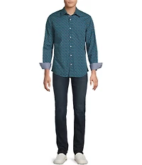 Cremieux Premium Denim Medium Paisley Print Stretch Long Sleeve Woven Shirt