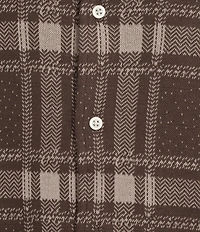 Cremieux Premium Denim Medium Plaid Long Sleeve Coat Front Knit Shirt