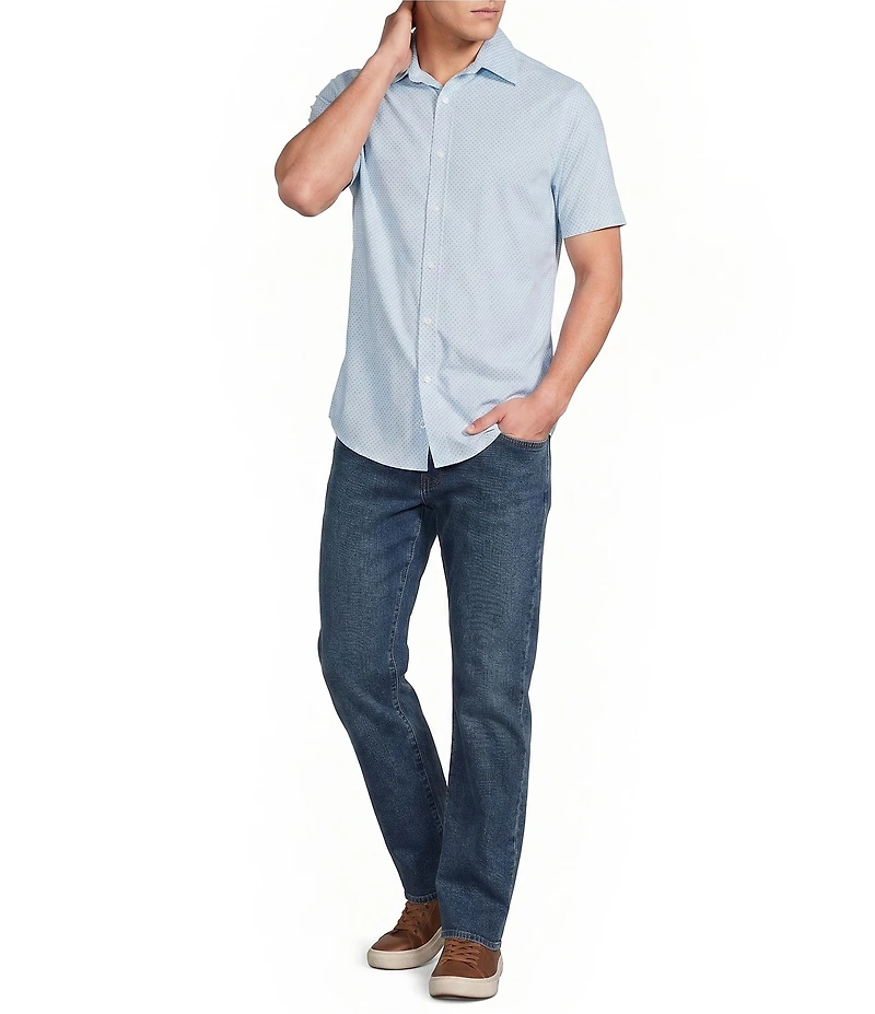 Cremieux Premium Denim Micro Geo Short Sleeve Woven Shirt