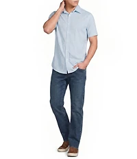 Cremieux Premium Denim Micro Geo Short Sleeve Woven Shirt