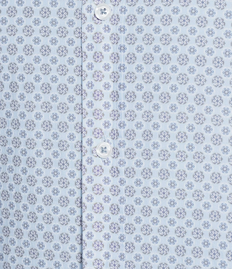Cremieux Premium Denim Cotton Micro Geometric Print Short Sleeve Woven Shirt