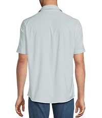 Cremieux Premium Denim Micro Geometric Print Short Sleeve Woven Shirt