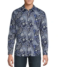Cremieux Premium Denim Midnight Paisley Long Sleeve Woven Shirt