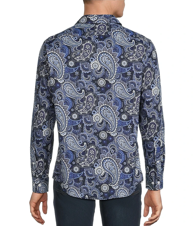 Cremieux Premium Denim Midnight Paisley Long Sleeve Woven Shirt