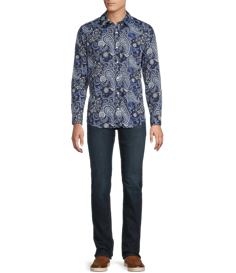 Cremieux Premium Denim Midnight Paisley Long Sleeve Woven Shirt