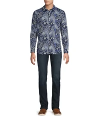 Cremieux Premium Denim Midnight Paisley Long Sleeve Woven Shirt
