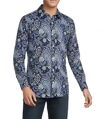 Cremieux Premium Denim Midnight Paisley Long Sleeve Woven Shirt