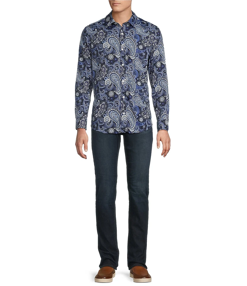 Cremieux Premium Denim Midnight Paisley Long Sleeve Woven Shirt