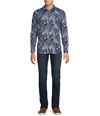 Cremieux Premium Denim Midnight Paisley Long Sleeve Woven Shirt
