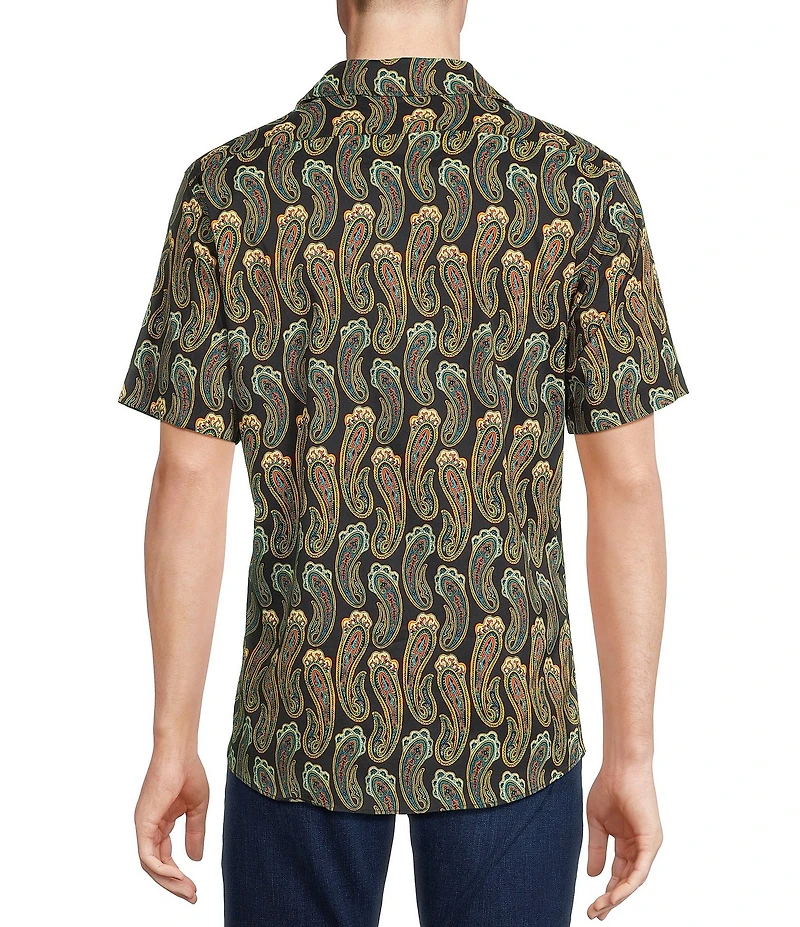 Cremieux Premium Denim Modern Paisley Print Short Sleeve Woven Shirt