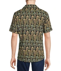 Cremieux Premium Denim Modern Paisley Print Short Sleeve Woven Shirt