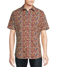 Cremieux Premium Denim Modern Paisley Print Stretch Short-Sleeve Woven Shirt