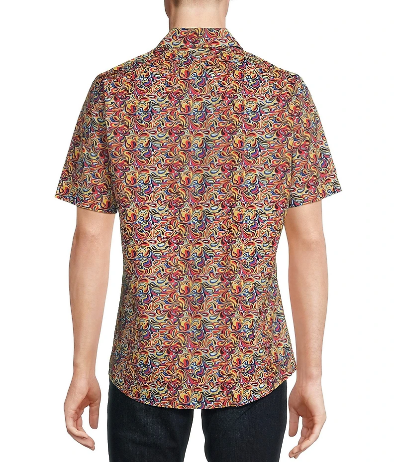 Cremieux Premium Denim Modern Paisley Print Stretch Short-Sleeve Woven Shirt