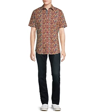 Cremieux Premium Denim Modern Paisley Print Stretch Short-Sleeve Woven Shirt
