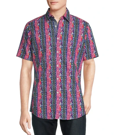 Cremieux Premium Denim Multi Color Pattern Stretch Short-Sleeve Woven Shirt