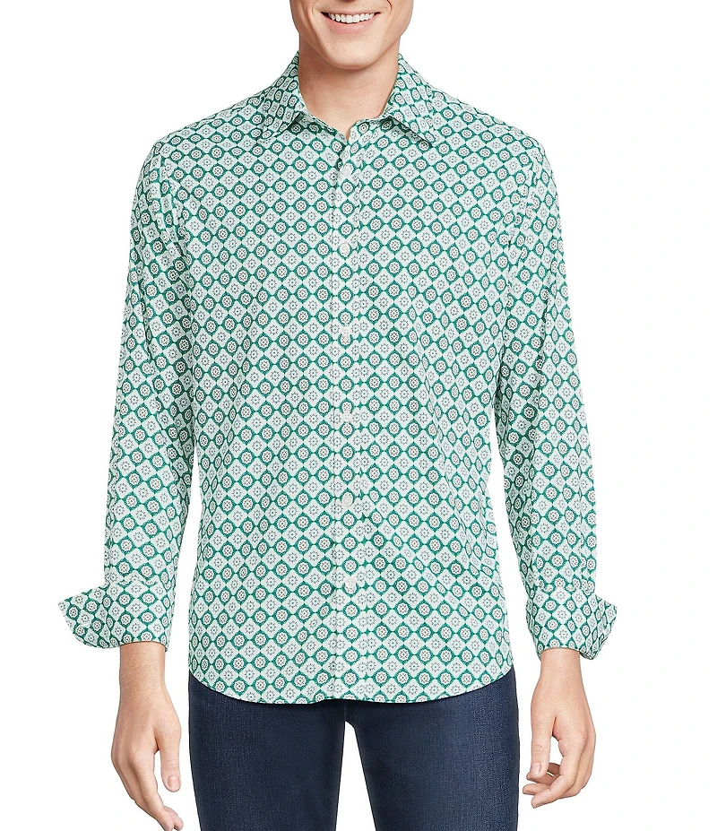 Cremieux Premium Denim Multi Geometric Long Sleeve Woven Shirt