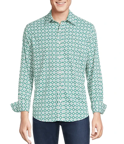 Cremieux Premium Denim Multi Geometric Long Sleeve Woven Shirt