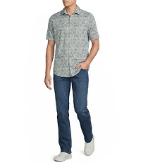 Cremieux Premium Denim Paisley Print Short Sleeve Woven Shirt