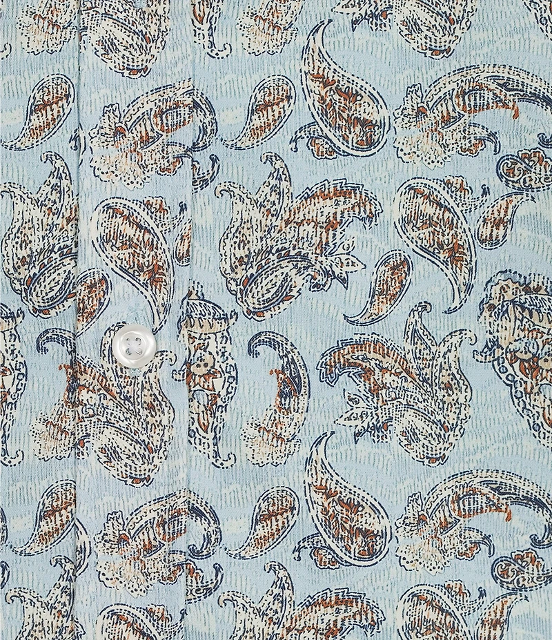 Cremieux Premium Denim Paisley Print Short Sleeve Woven Shirt