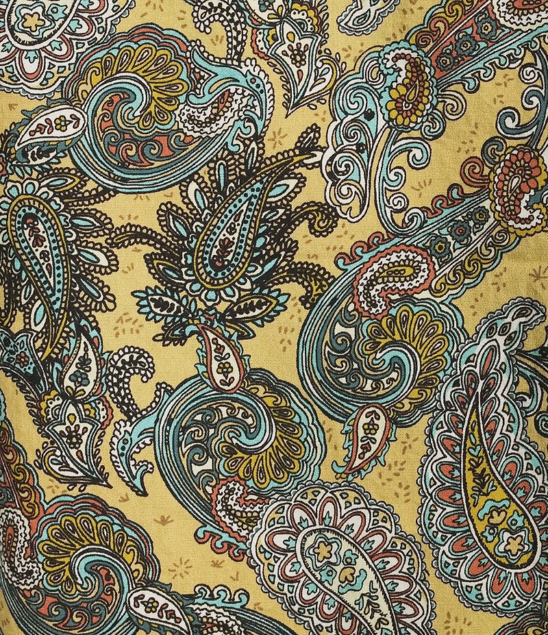 Cremieux Premium Denim Paisley Print Stretch Short Sleeve Woven Shirt