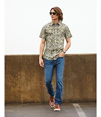 Cremieux Premium Denim Paisley Print Stretch Short Sleeve Woven Shirt