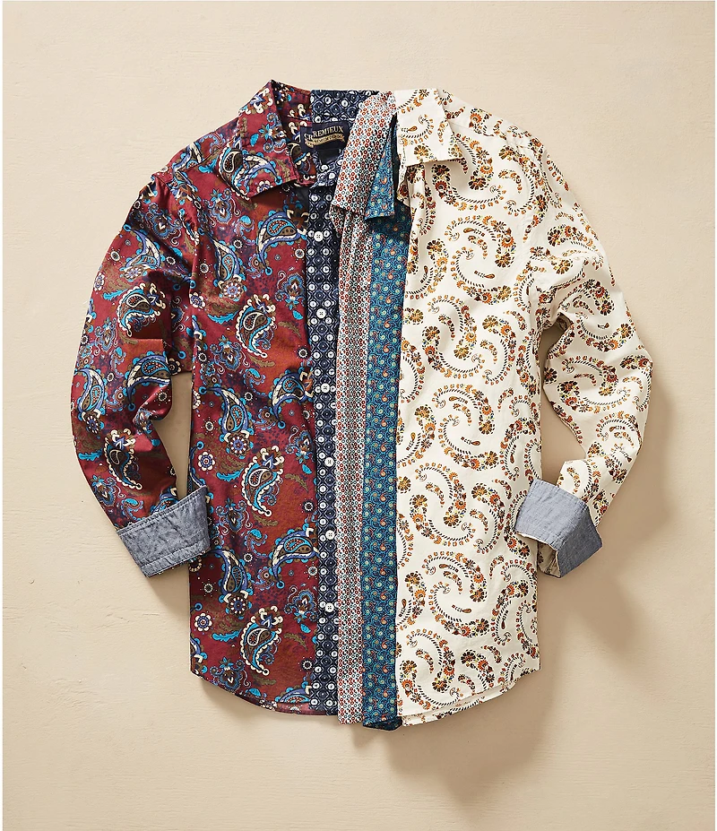 Cremieux Premium Denim Paisley Stretch Long Sleeve Woven Shirt