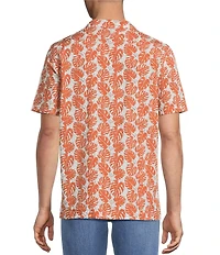 Cremieux Premium Denim Palm Print Short Sleeve Woven Camp Shirt