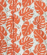 Cremieux Premium Denim Palm Print Short Sleeve Woven Camp Shirt
