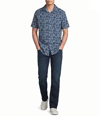 Cremieux Premium Denim Scroll Print Short Sleeve Woven Shirt