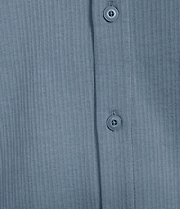 Cremieux Premium Denim Seersucker Coat Front Knit Shirt