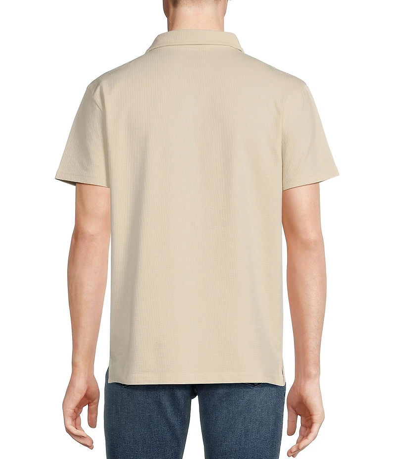 Cremieux Premium Denim Seersucker Coat Front Knit Shirt