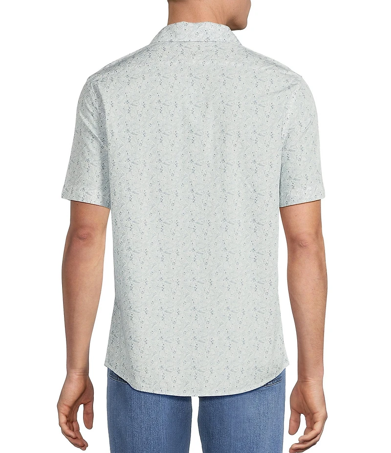 Cremieux Premium Denim Sketch Floral Print Short Sleeve Woven Shirt