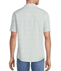 Cremieux Premium Denim Sketch Floral Print Short Sleeve Woven Shirt