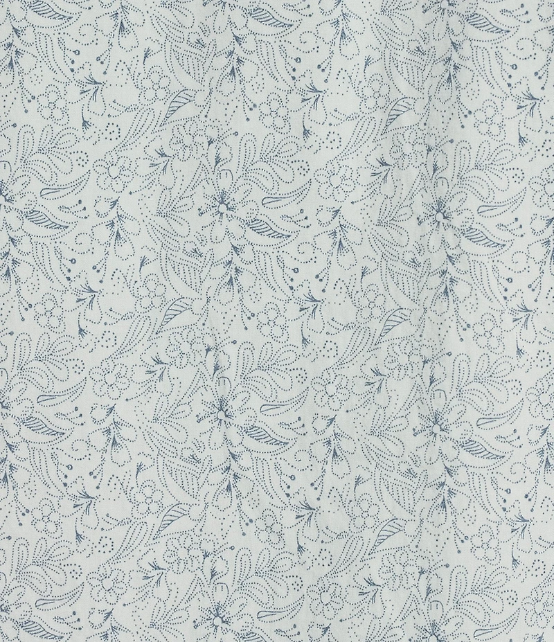 Cremieux Premium Denim Sketch Floral Print Short Sleeve Woven Shirt