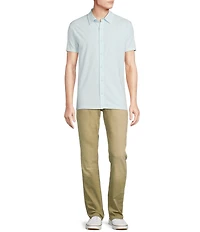 Cremieux Premium Denim Solid Coat Front Knit Shirt