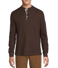 Cremieux Premium Denim Solid Long Sleeve Henley Shirt