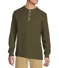 Cremieux Premium Denim Solid Long Sleeve Henley Shirt