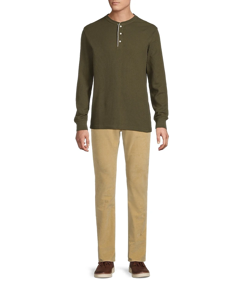 Cremieux Premium Denim Solid Long Sleeve Henley Shirt