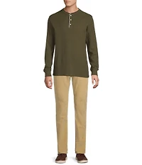 Cremieux Premium Denim Solid Long Sleeve Henley Shirt