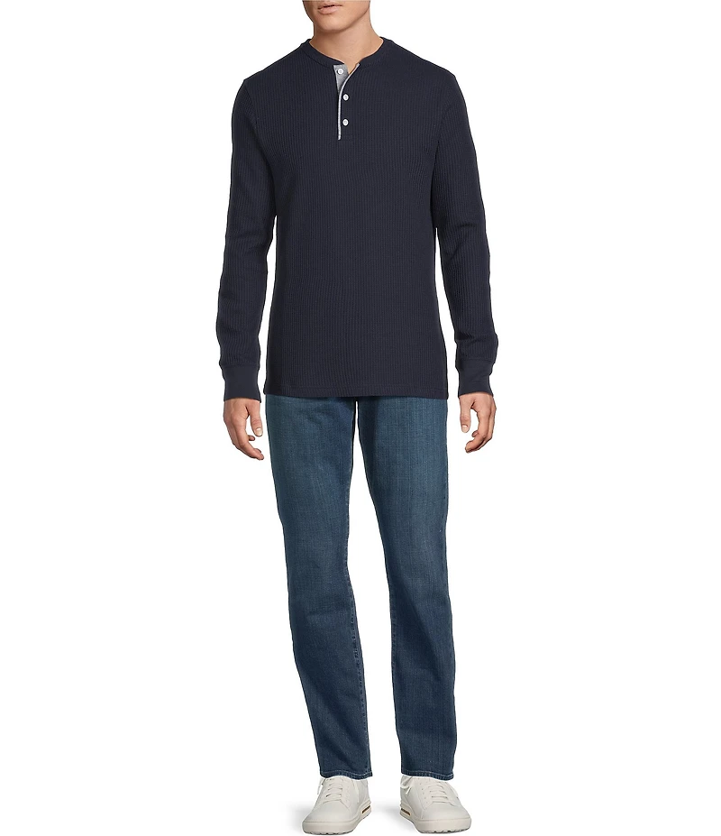 Cremieux Premium Denim Solid Long Sleeve Henley Shirt