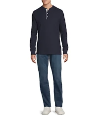 Cremieux Premium Denim Solid Long Sleeve Henley Shirt